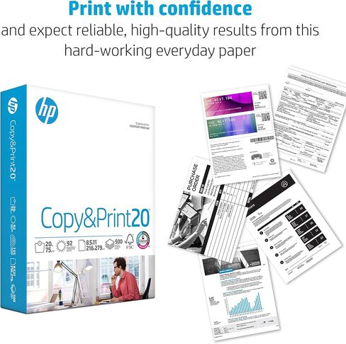 HP Printer Paper | 8.5 x 11 Paper | Copy &Print 20 lb | 1 Ream Case - 500 Sheets| 92 Bright | Made in USA - FSC Certified | 200060 in Saudi Arabia