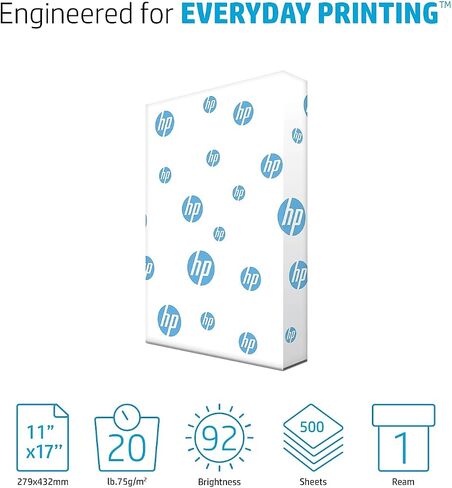 HP Printer Paper | 8.5 x 11 Paper | Office 20 lb | 3 Ream Case - 1500 Sheets | 92 Bright | Made in USA - FSC Certified | 112090C, White in Saudi Arabia