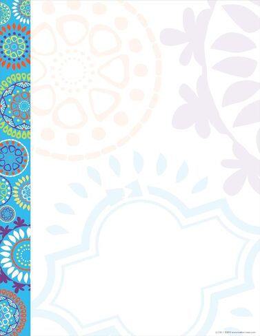 BARKER CREEK Designer Computer Paper, Neon Flower Power, 8.5" x 11", Decorative Printer Paper, Stationery, 50 Sheets per Pkg, Home, School and Office Supplies (730) in Saudi Arabia