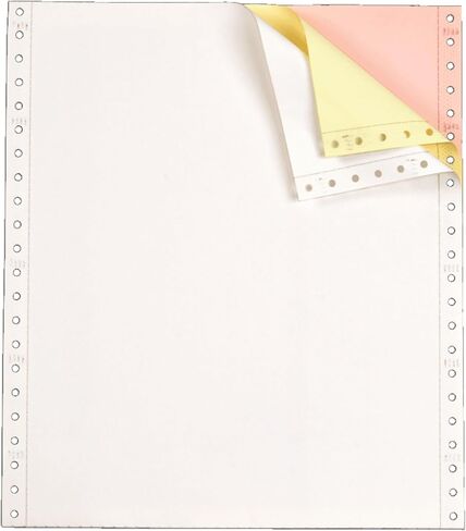 TOPS Continuous Computer Paper, 3-Part Carbonless, Removable 0.5 Inch Margins, 9.5 x 11 Inches, 1100 Sheets, White/Canary/Pink (55179) in Saudi Arabia