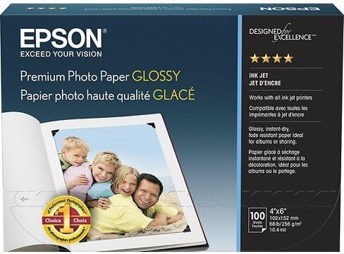 Epson Value Photo Paper Glossy, 4"x6", 100 Sheets (S400034) (Pack of 2) in Kuwait