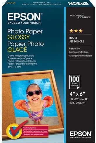 Epson Value Photo Paper Glossy, 4"x6", 100 Sheets (S400034) (Pack of 2) in Kuwait