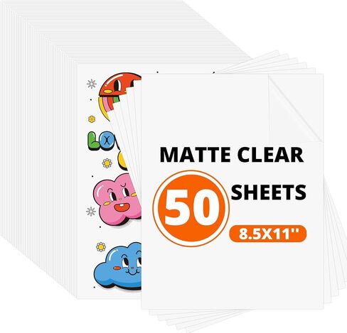 HTVRONT Sublimation Sticker Paper - 50 Pcs Glossy White Waterproof Sublimation Stickers 8.5 * 11in for Decoration in Kuwait