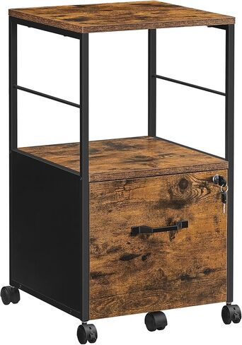 VASAGLE 3 DRIVER FILE CABINET ، خزانة ملفات مع قفل ، حامل الطابعة ، منظم خزانة ملفات المكتب ، لملفات حجم الحروف ، Cloud White UOFC055W14 in Kuwait