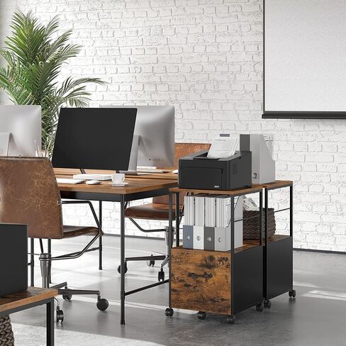 VASAGLE 3 DRIVER FILE CABINET ، خزانة ملفات مع قفل ، حامل الطابعة ، منظم خزانة ملفات المكتب ، لملفات حجم الحروف ، Cloud White UOFC055W14 in Kuwait