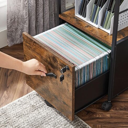 VASAGLE 3 DRIVER FILE CABINET ، خزانة ملفات مع قفل ، حامل الطابعة ، منظم خزانة ملفات المكتب ، لملفات حجم الحروف ، Cloud White UOFC055W14 in Kuwait