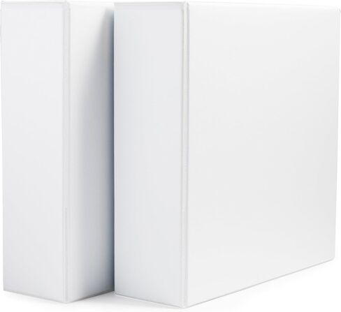 Amazon Basics 3 Ring Binders, 3 Inch, 2 Pack, D-Ring Organizer for School, Home Office, White in Saudi Arabia