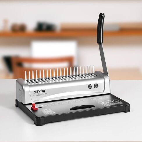 VEVOR Binding Machine, Comb Binding Machine 21-Holes Binding 450 Sheets, Book Binder Machine with 100 PCS 3/8'' Comb Binding Spines, for Letter Size, A4, A5 in Saudi Arabia