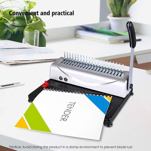 MAKEASY Binding Machine, 21-Hole, 450 Sheets, Comb Binding Machines with 1 Box Comb Bindings Spines, Comb Binder for Letter Size, A4, A5 Paper in Saudi Arabia