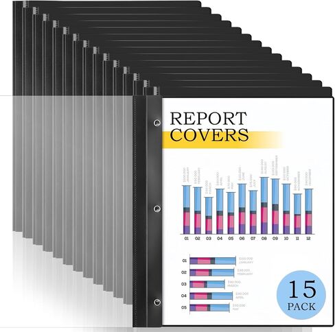 8 Pack Report Covers, COIDEA Report Covers with 3-Prong Fasteners, Presentation Folders for A4 and Letter Size Paper, Clear Front Report Covers Binder Bulk for School Business, 100 Sheet Capacity in Kuwait