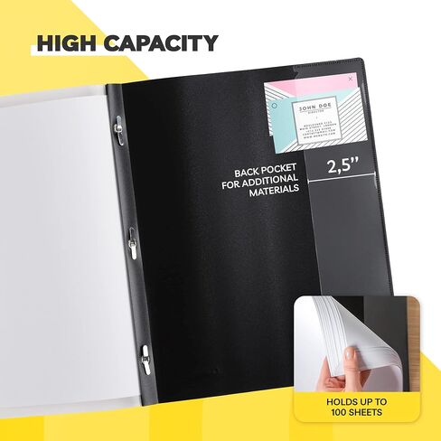 Report Covers - (30 Set), 8.5 x 11 Letter Size, 3-Prong Fasteners, Clear Front Plastic Folders - Perfect for Presenting Resumes, Proposals, and More with Professionalism in Kuwait