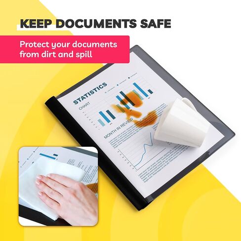 Report Covers - (30 Set), 8.5 x 11 Letter Size, 3-Prong Fasteners, Clear Front Plastic Folders - Perfect for Presenting Resumes, Proposals, and More with Professionalism in Kuwait