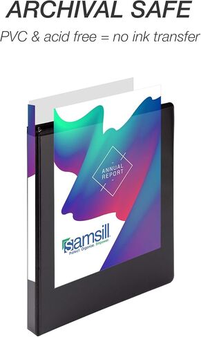 Samsill متين 6 بوصة ، مصنوع في الولايات المتحدة الأمريكية ، قفل D Ring Binder ، غطاء عرض واضح للتخصيص ، الأزرق ، يحتفظ 1225 صفحة in Kuwait