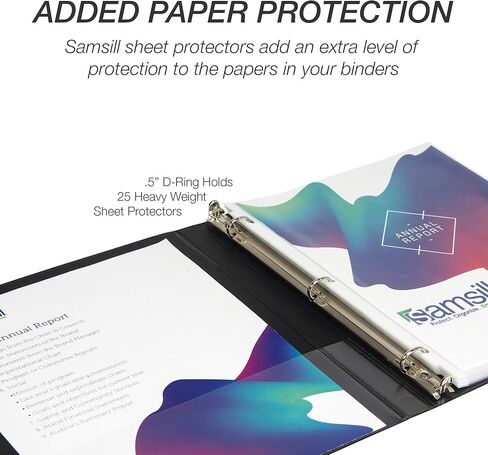 Samsill متين 6 بوصة ، مصنوع في الولايات المتحدة الأمريكية ، قفل D Ring Binder ، غطاء عرض واضح للتخصيص ، الأزرق ، يحتفظ 1225 صفحة in Kuwait