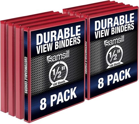 Samsill Durable 1.5 Inch Binder, Made in the USA, Round Ring Customizable Clear View Binder, Blue, 4 Pack (MP48452) in Saudi Arabia