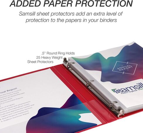 Samsill Durable 1.5 Inch Binder, Made in the USA, Round Ring Customizable Clear View Binder, Blue, 4 Pack (MP48452) in Saudi Arabia