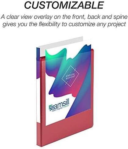 Samsill Durable 1.5 Inch Binder, Made in the USA, Round Ring Customizable Clear View Binder, Blue, 4 Pack (MP48452) in Saudi Arabia