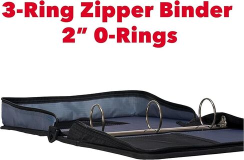 Case-It The Classic Zipper Binder - 2 Inch O-Rings - Multiple Pockets - 350 Sheet Capacity - Comes with Shoulder Strap - Fire Engine Red D-251 in Saudi Arabia
