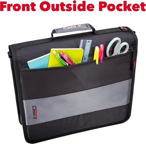 Case-It The Classic Zipper Binder - 2 Inch O-Rings - Multiple Pockets - 350 Sheet Capacity - Comes with Shoulder Strap - Fire Engine Red D-251 in Saudi Arabia