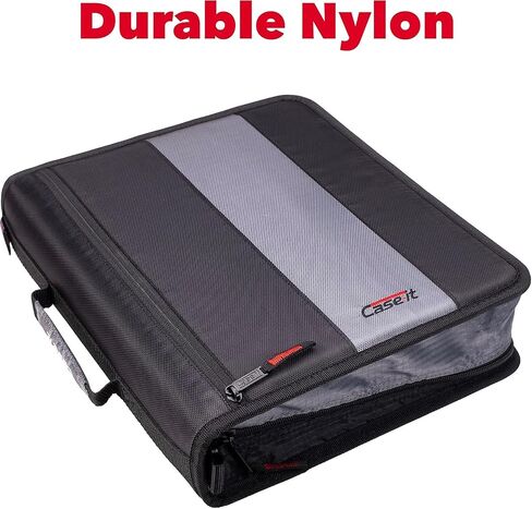 Case-It The Classic Zipper Binder - 2 Inch O-Rings - Multiple Pockets - 350 Sheet Capacity - Comes with Shoulder Strap - Fire Engine Red D-251 in Saudi Arabia