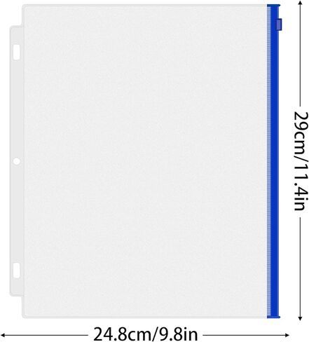 Antner 6 Pack Letter Size Binder Pockets for 3 Ring Binder, Multicolor Zipper Binder Pouches Loose Leaf Bags Document Folders, Waterproof PVC Binder Pockets Filing Bags for Business Office Supplies in Saudi Arabia