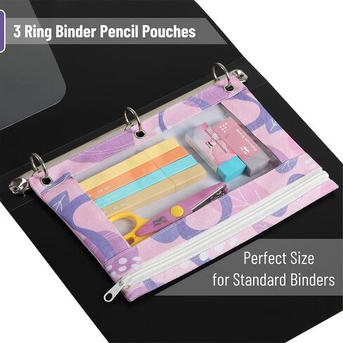 Mr. Pen Fabric Pencil Pouch مع 3 ثقوب الموثق ، الأسود ، مجموعة من 2 in Saudi Arabia