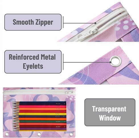 Mr. Pen Fabric Pencil Pouch مع 3 ثقوب الموثق ، الأسود ، مجموعة من 2 in Saudi Arabia
