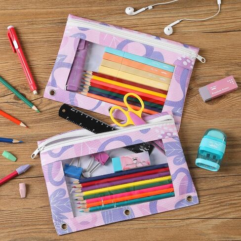 Mr. Pen Fabric Pencil Pouch مع 3 ثقوب الموثق ، الأسود ، مجموعة من 2 in Saudi Arabia
