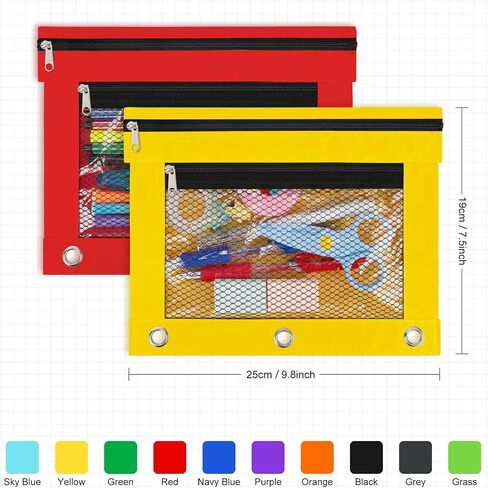 Ikayas 20 Pack Pencil Pouch for 3 Binder Binder Binder Pender Pouch with zipper ، حقائب قلم رصاص للقلم الرصاص للفصول الدراسية قلم رصاص قلم رصاص لتخزين طلاب المدارس لوازم المعلمين in Kuwait