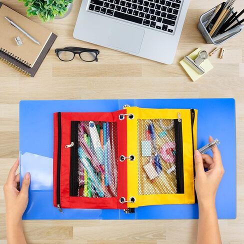 Ikayas 20 Pack Pencil Pouch for 3 Binder Binder Binder Pender Pouch with zipper ، حقائب قلم رصاص للقلم الرصاص للفصول الدراسية قلم رصاص قلم رصاص لتخزين طلاب المدارس لوازم المعلمين in Kuwait