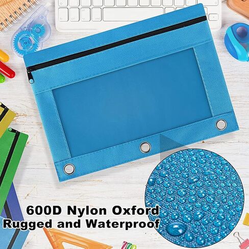 Pencil Pouch 3 Ring, Zipper Pencil Pouches Case Binder Cosmetic Bag Black 2 Pack in Saudi Arabia