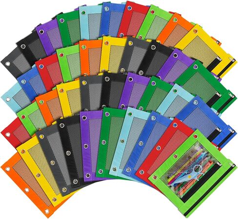 Ikayas 20 Pack Pencil Pouch for 3 Binder Binder Binder Pender Pouch with zipper ، حقائب قلم رصاص للقلم الرصاص للفصول الدراسية قلم رصاص قلم رصاص لتخزين طلاب المدارس لوازم المعلمين in Kuwait