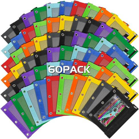 Ikayas 20 Pack Pencil Pouch for 3 Binder Binder Binder Pender Pouch with zipper ، حقائب قلم رصاص للقلم الرصاص للفصول الدراسية قلم رصاص قلم رصاص لتخزين طلاب المدارس لوازم المعلمين in Kuwait