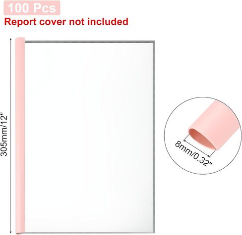 PATIKIL 100Pcs Binding Bars, 8mm Binding Bars Slide Grip 50 Sheets Capacity A4 Size Report Binder Teardrop Shape Presentation Binder for Report Cover Resume, White in Saudi Arabia
