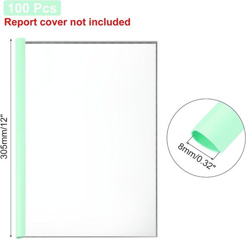 PATIKIL 100Pcs Binding Bars, 8mm Binding Bars Slide Grip 50 Sheets Capacity A4 Size Report Binder Teardrop Shape Presentation Binder for Report Cover Resume, White in Saudi Arabia