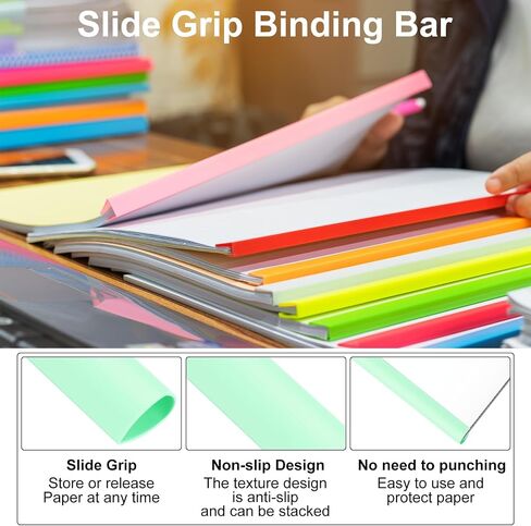 PATIKIL 100Pcs Binding Bars, 8mm Binding Bars Slide Grip 50 Sheets Capacity A4 Size Report Binder Teardrop Shape Presentation Binder for Report Cover Resume, White in Saudi Arabia