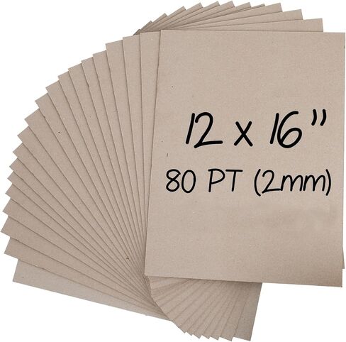 Heavy-Duty Chipboard Sheets 8.5 x 11 in - 80 PT (2mm) Thick - 20 Sheets of Chip Board for Binding Covers, Book Boards, Backing and Crafts - Sturdy Alternative to Thin Cardboard Sheets in Saudi Arabia