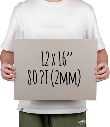 Heavy-Duty Chipboard Sheets 8.5 x 11 in - 80 PT (2mm) Thick - 20 Sheets of Chip Board for Binding Covers, Book Boards, Backing and Crafts - Sturdy Alternative to Thin Cardboard Sheets in Saudi Arabia