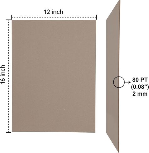 Heavy-Duty Chipboard Sheets 8.5 x 11 in - 80 PT (2mm) Thick - 20 Sheets of Chip Board for Binding Covers, Book Boards, Backing and Crafts - Sturdy Alternative to Thin Cardboard Sheets in Saudi Arabia