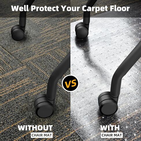 Office Chair Mat for Carpets, 36" × 36" Round Computer Chair Mat with Studs for Rolling Chair, Desk Floor Mat for Home and Office Carpet, Protects Floor Mats for Low Pile Carpeted Floors in Saudi Arabia
