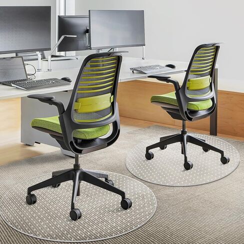 Office Chair Mat for Carpets, 36" × 36" Round Computer Chair Mat with Studs for Rolling Chair, Desk Floor Mat for Home and Office Carpet, Protects Floor Mats for Low Pile Carpeted Floors in Saudi Arabia