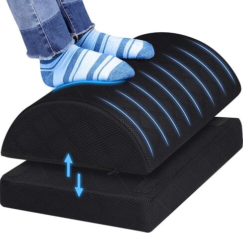 Foot Rest,Desk & Gaming Accessories,Foot Rest for Under Desk at Work,Comfortable Footrest with 2 Adjustable Heights & Removable Cover, Office Desk Accessories（Gray） in Saudi Arabia