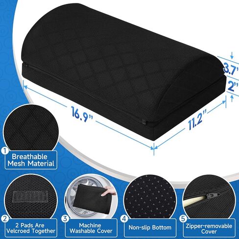 Foot Rest,Desk & Gaming Accessories,Foot Rest for Under Desk at Work,Comfortable Footrest with 2 Adjustable Heights & Removable Cover, Office Desk Accessories（Gray） in Saudi Arabia