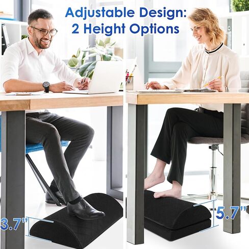 Foot Rest,Desk & Gaming Accessories,Foot Rest for Under Desk at Work,Comfortable Footrest with 2 Adjustable Heights & Removable Cover, Office Desk Accessories（Gray） in Saudi Arabia