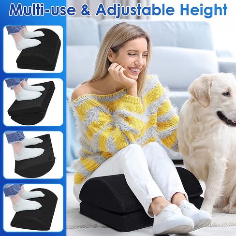 Foot Rest,Desk & Gaming Accessories,Foot Rest for Under Desk at Work,Comfortable Footrest with 2 Adjustable Heights & Removable Cover, Office Desk Accessories（Gray） in Saudi Arabia