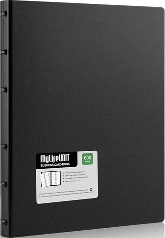 MyLifeUNIT Business Card Book, Name Card Holder Book with 600 Business Cards Capacity, Credit Card Book File Storage (Black) in Saudi Arabia