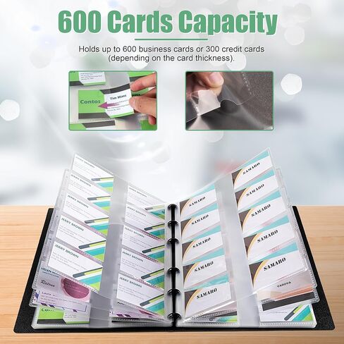 MyLifeUNIT Business Card Book, Name Card Holder Book with 600 Business Cards Capacity, Credit Card Book File Storage (Black) in Saudi Arabia