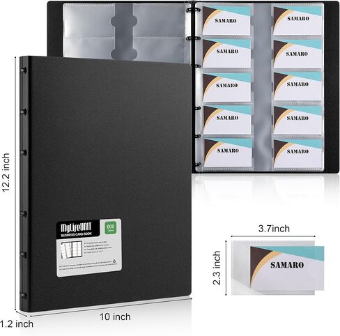 MyLifeUNIT Business Card Book, Name Card Holder Book with 600 Business Cards Capacity, Credit Card Book File Storage (Black) in Saudi Arabia