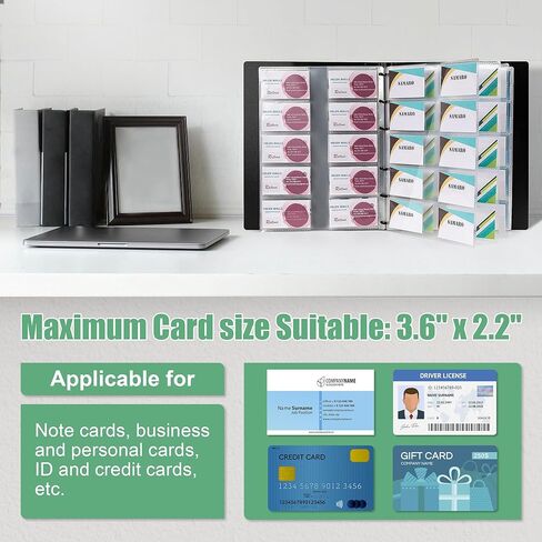 MyLifeUNIT Business Card Book, Name Card Holder Book with 600 Business Cards Capacity, Credit Card Book File Storage (Black) in Saudi Arabia