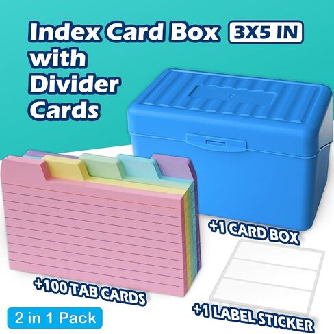 Olivo Index Card Holder Box 3x5 Flash Note Card Holder Storage File Box Organizer Case for 3"x5" Cards, 4 Colors Pack in Saudi Arabia